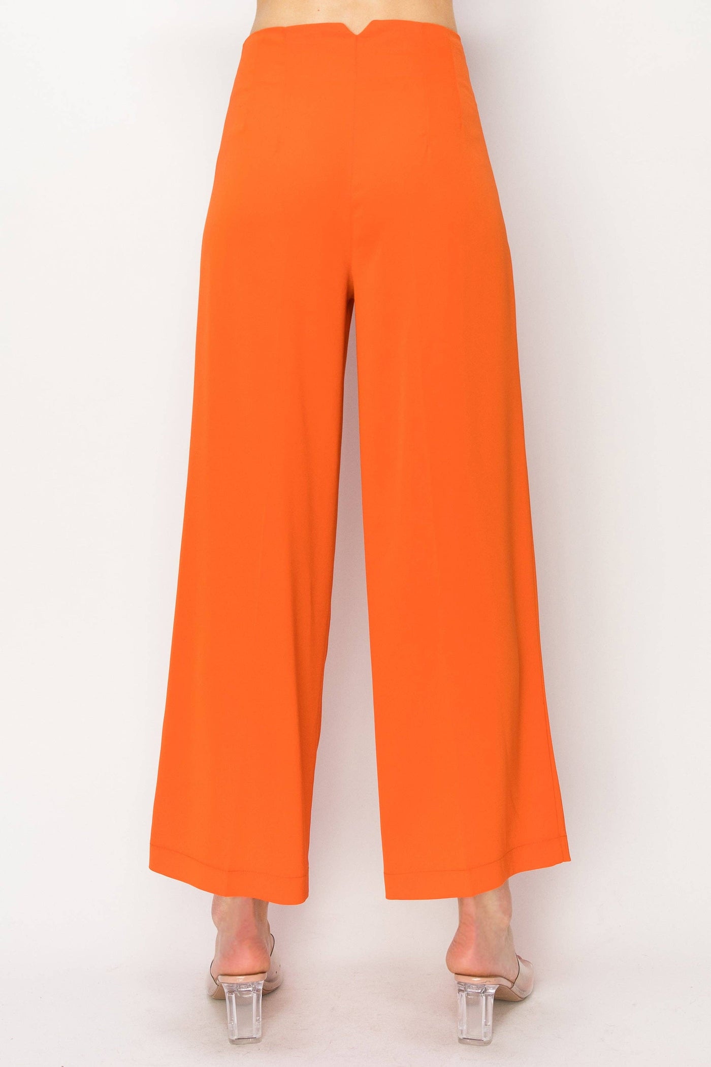Renee High-Waisted Wide Crop Pants (Orange)