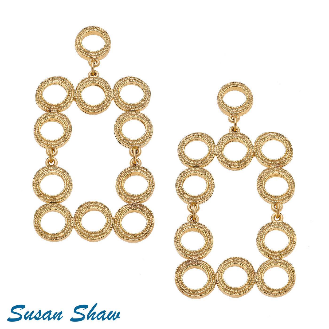SS Multi Circle Rectangle Earrings