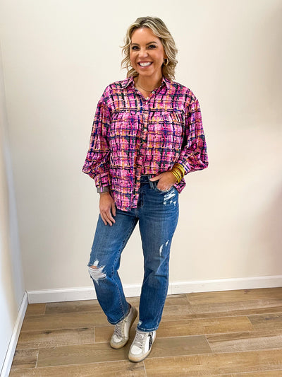 Mila Plaid Top (Orchid)