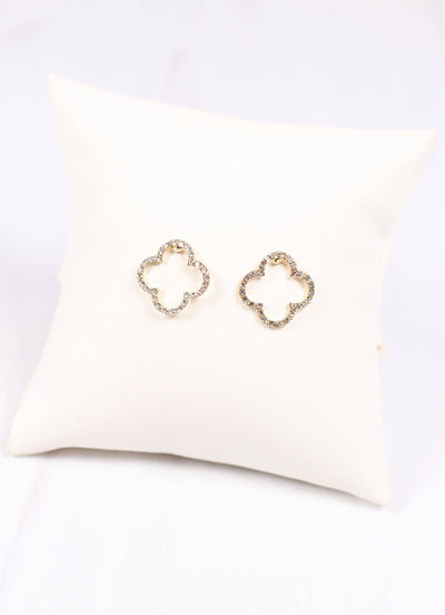 Rutherford CZ Open Clover Earring GOLD
