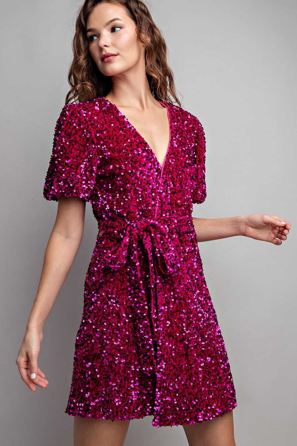 Tracy Hot Pink Sequin Dress