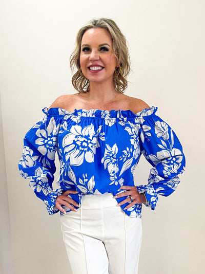 Avery Blue Floral Top