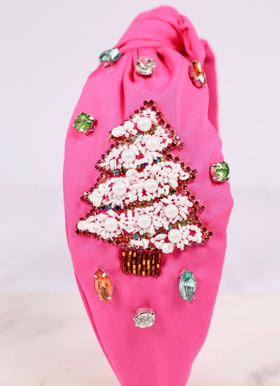 Dazzling Christmas Tree Headband Pink