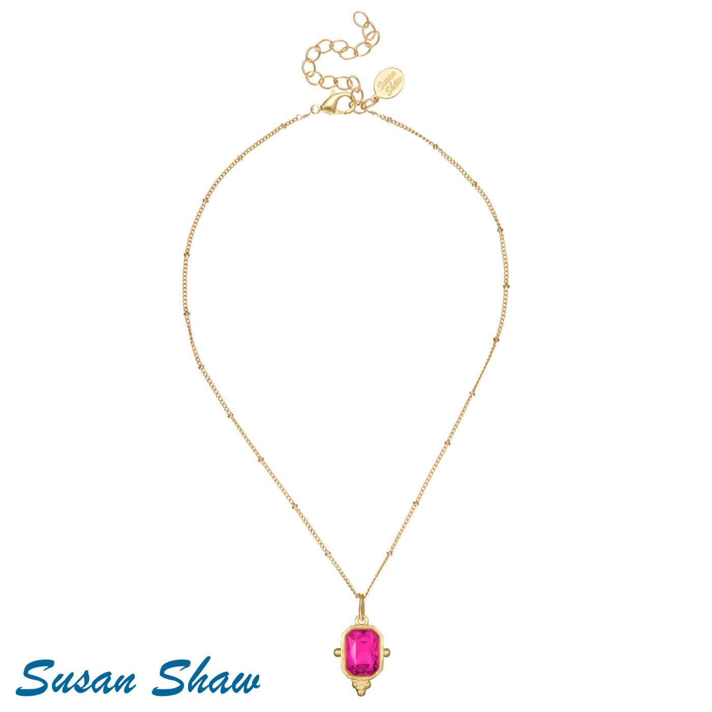 SS Dainty Collins Necklace (Pink)