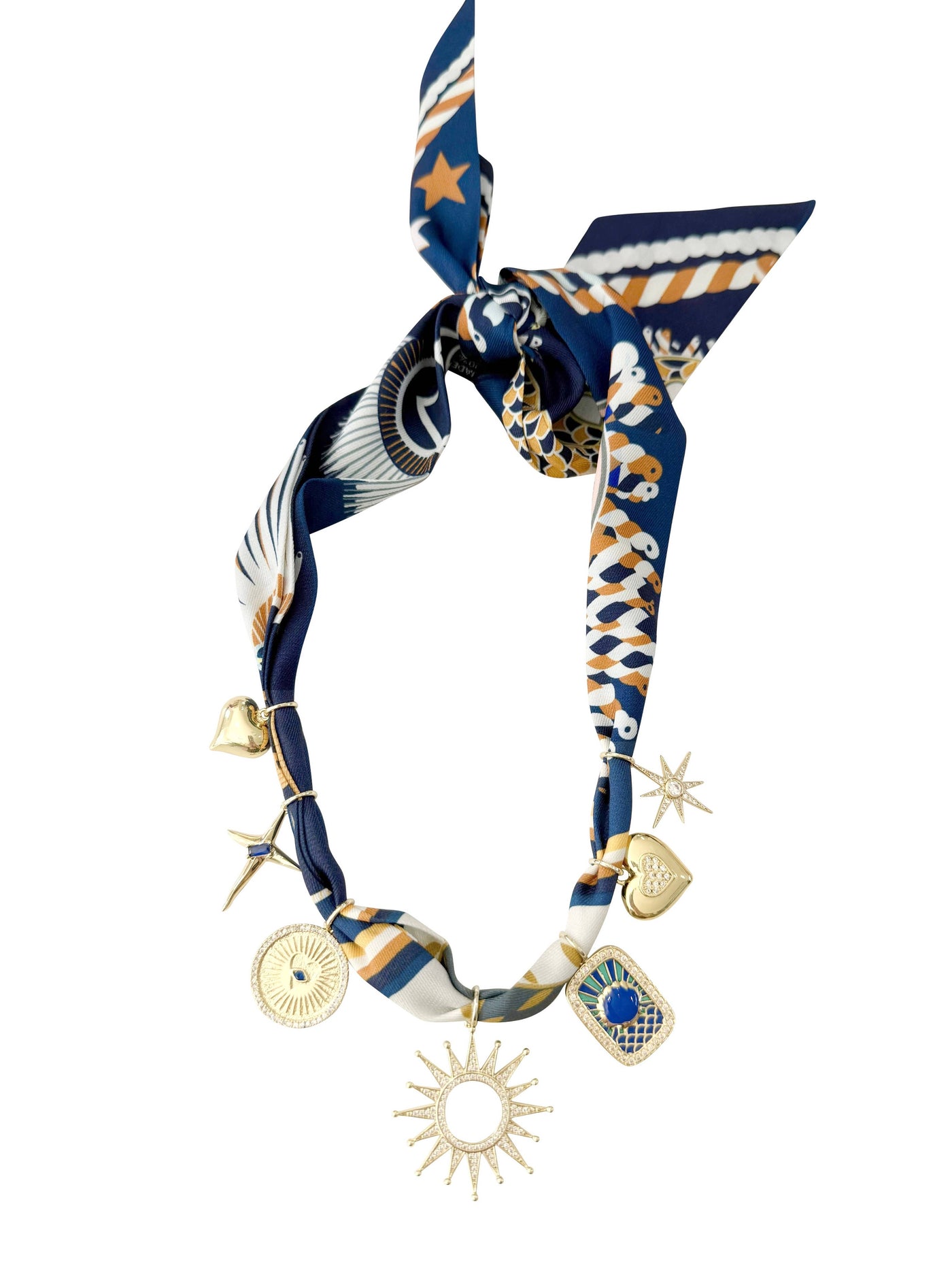 Mylie Multi Charm Scarf Necklace