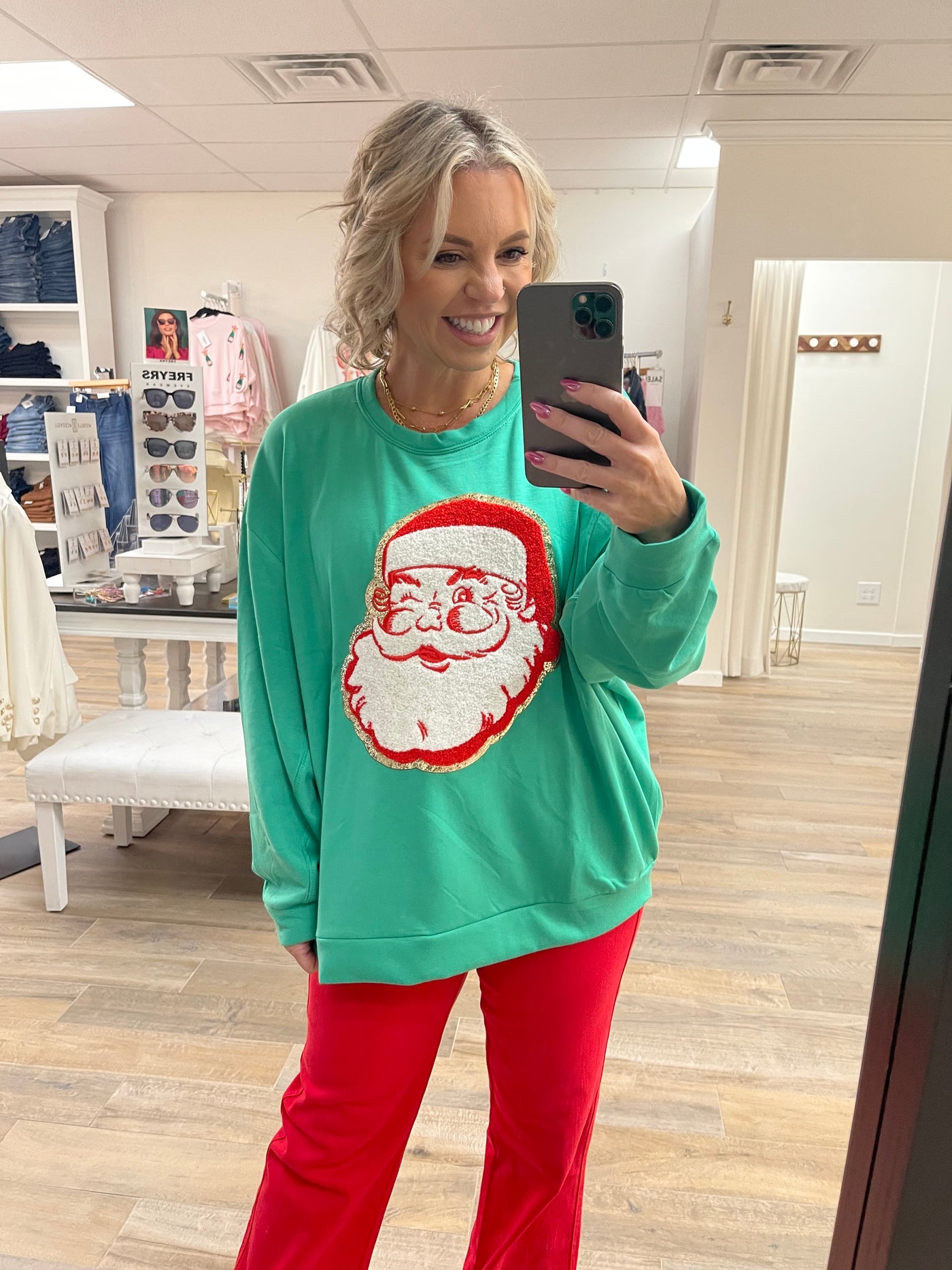 Santa Green Sweatshirt