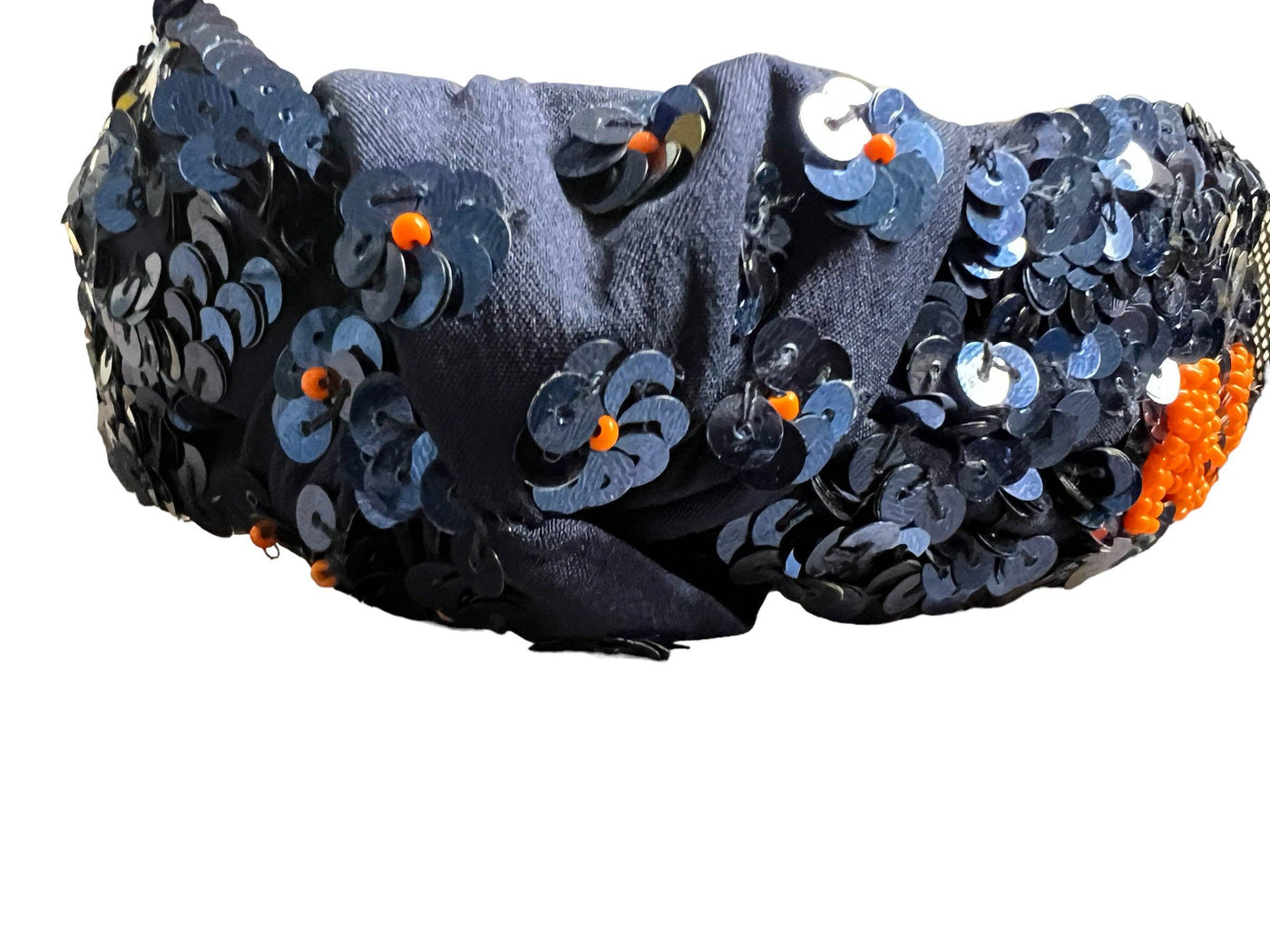 Astros Knotted Sequin Headband Blue