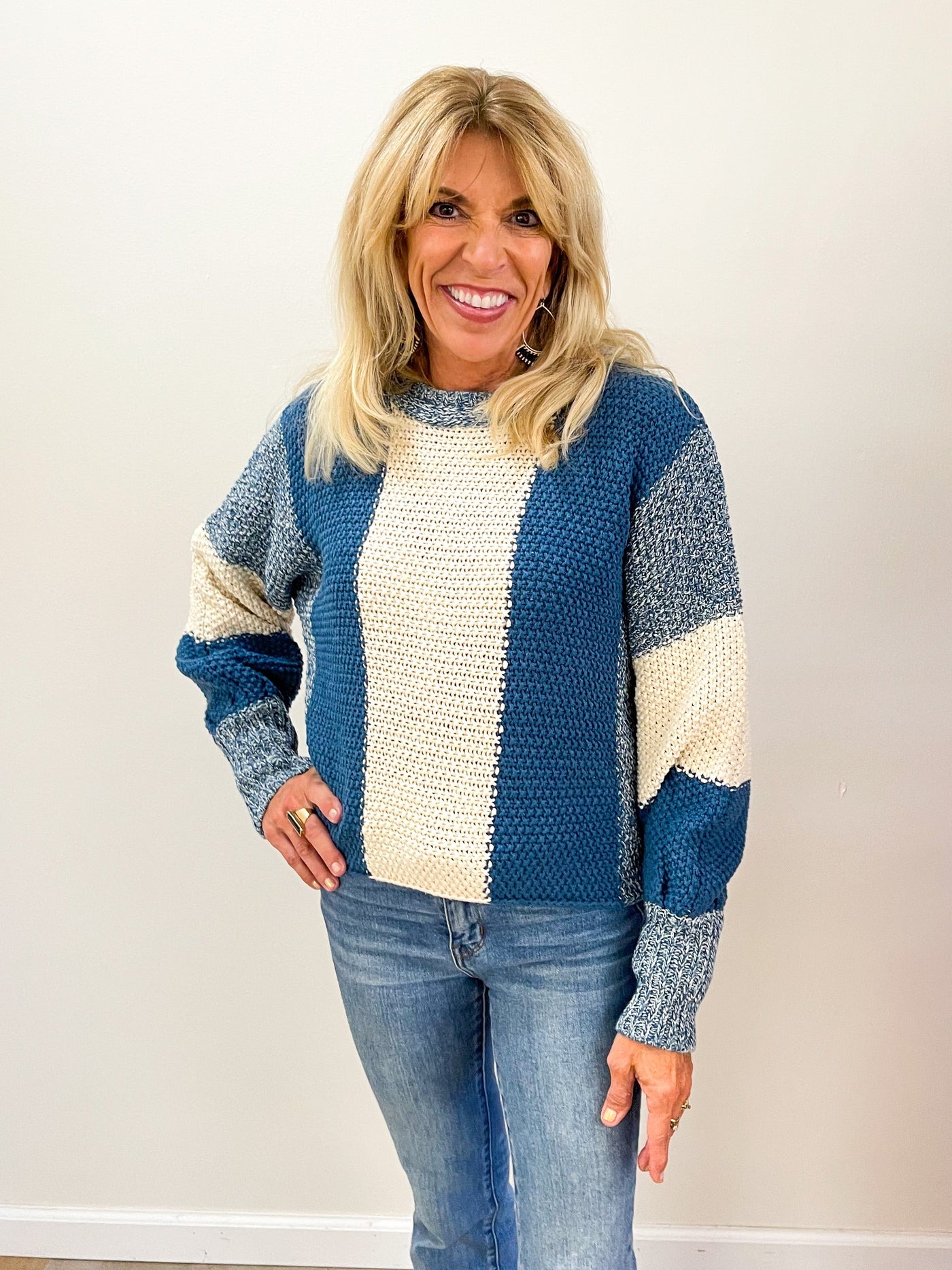 Rhysa Stripe Sweater (Blue)