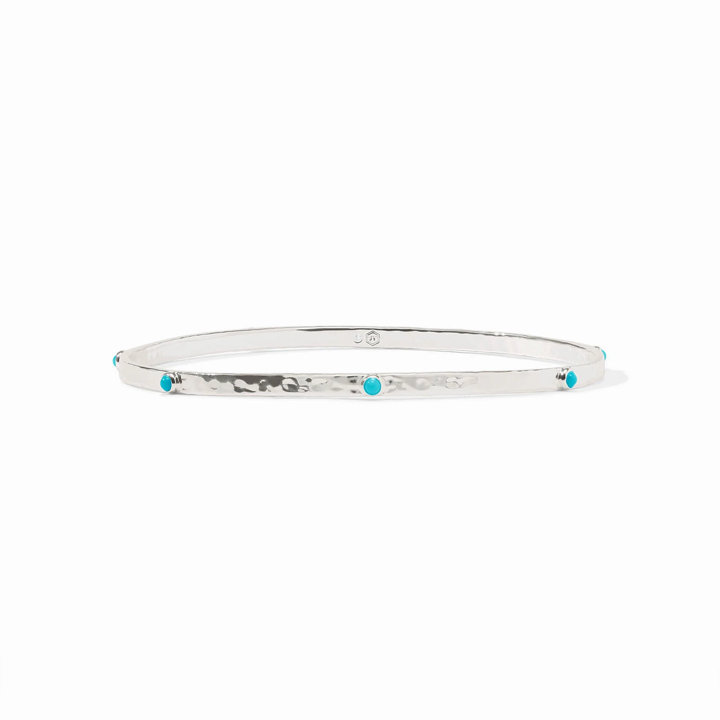 Crescent Stone Bangle Turq Silver LG