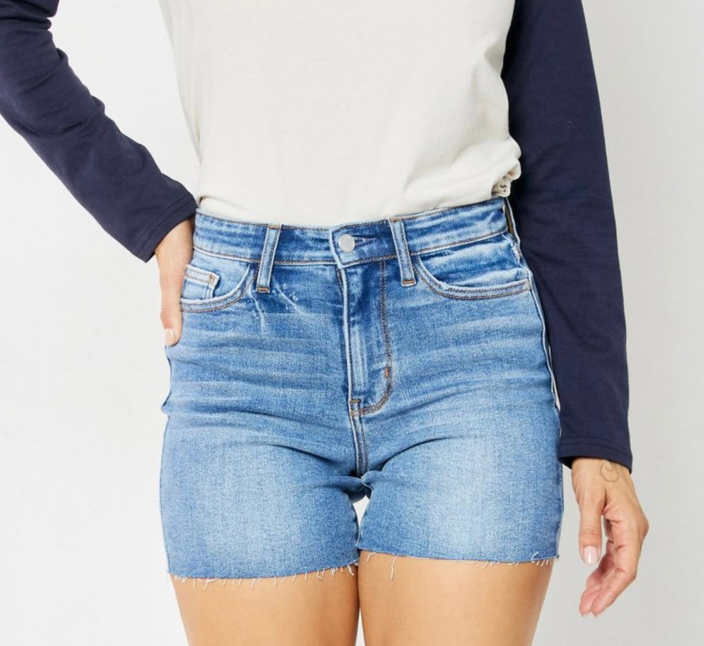 Oh Happy Day High Waisted Denim Shorts