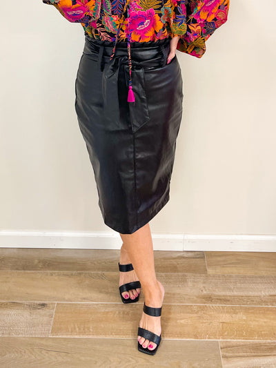 Paola Faux Leather Skirt