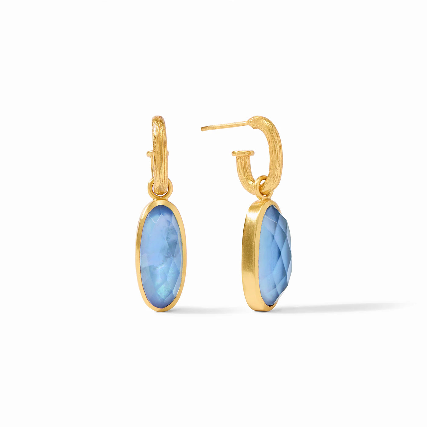 Julie Vos Ivy Hoop & Charm Earring Chalcedony