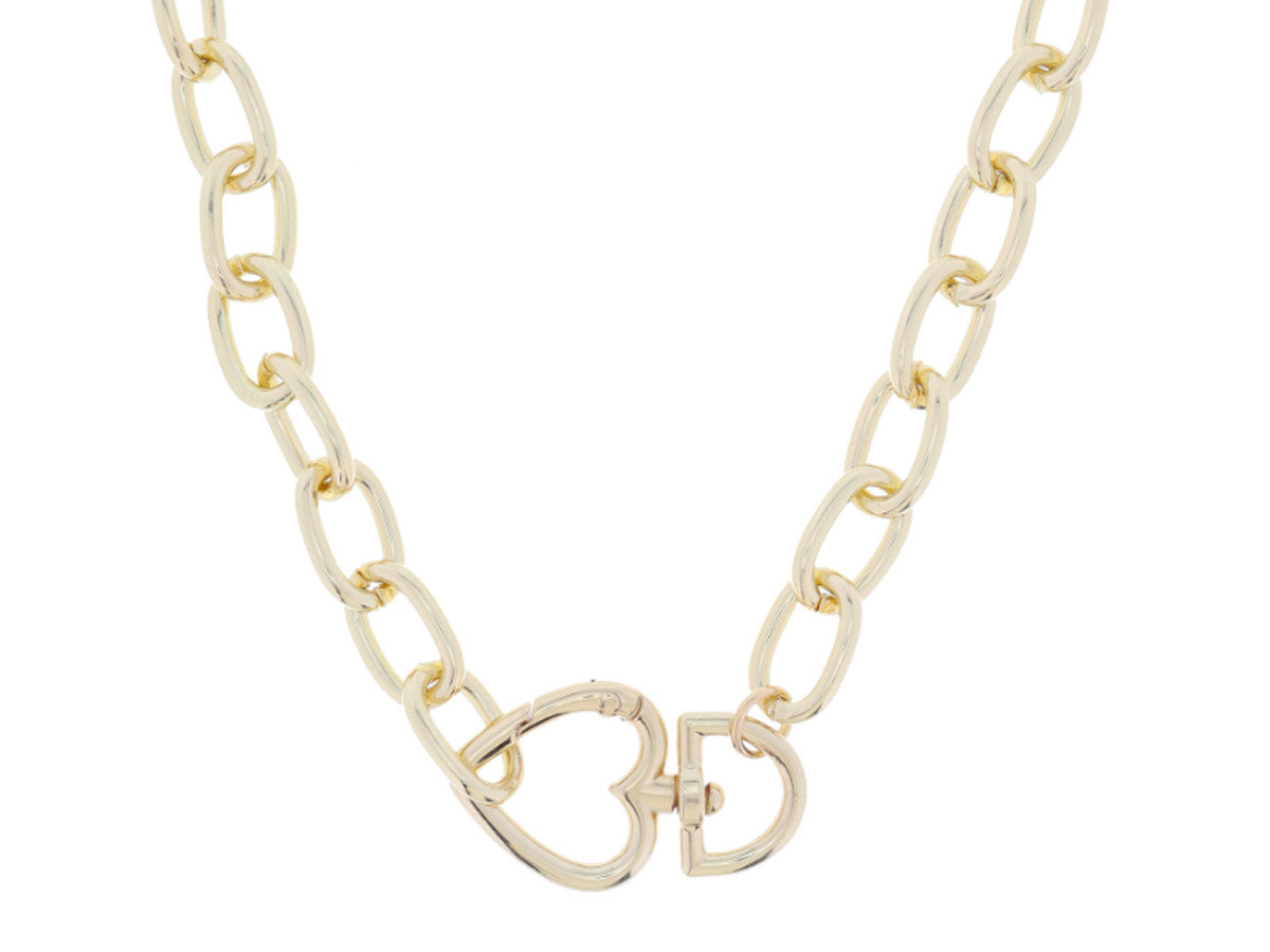 JM Shiny Gold Heart Necklace
