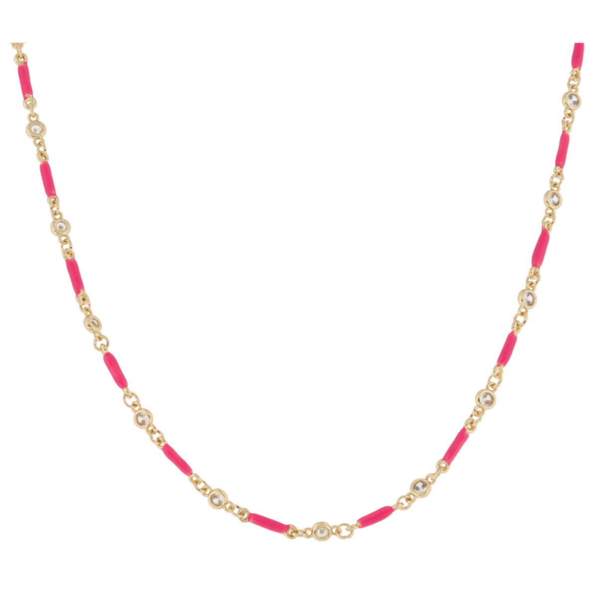JM Mini Bars Necklace (Hot Pink)
