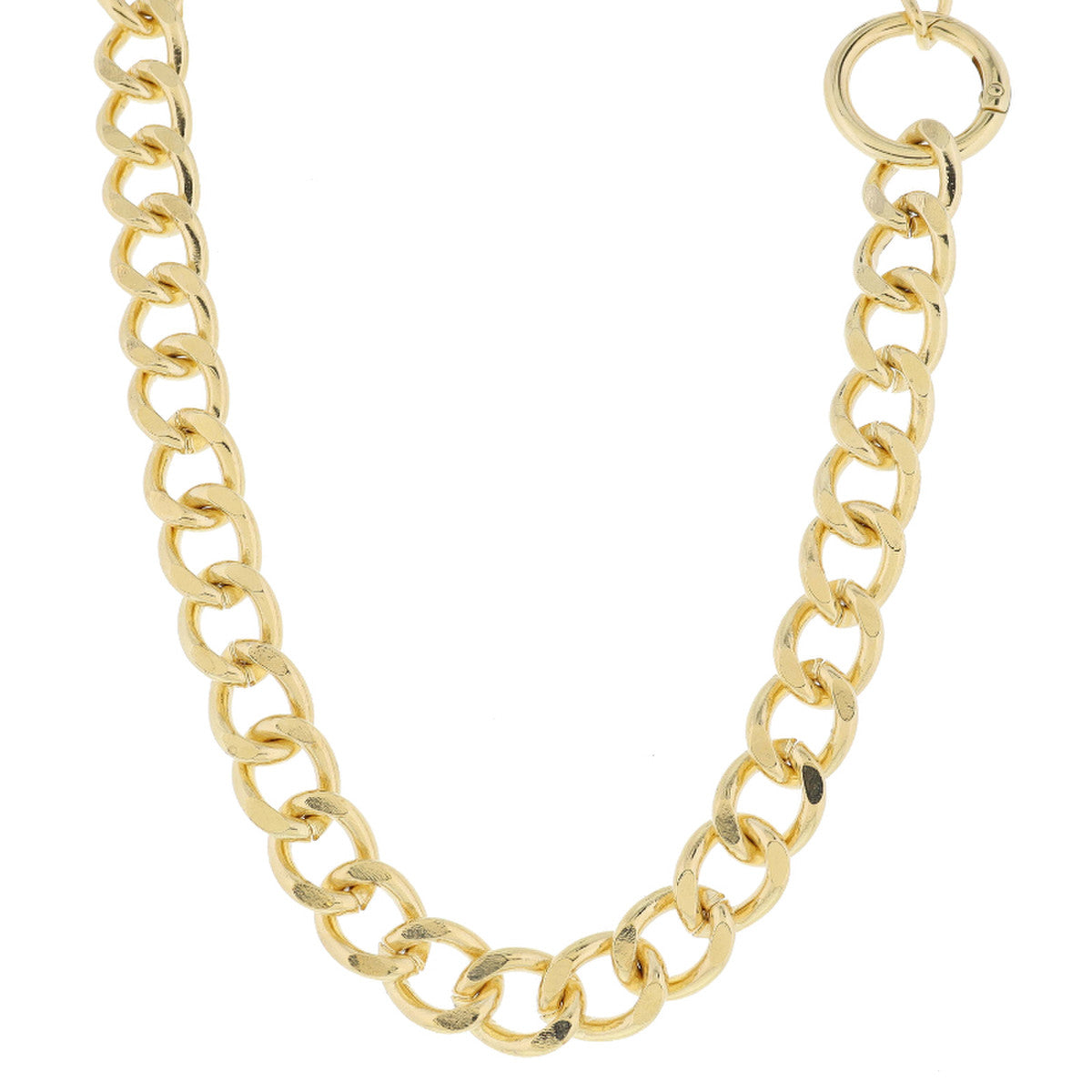 JM Chunky Gold Chain Circle Clasp Necklace