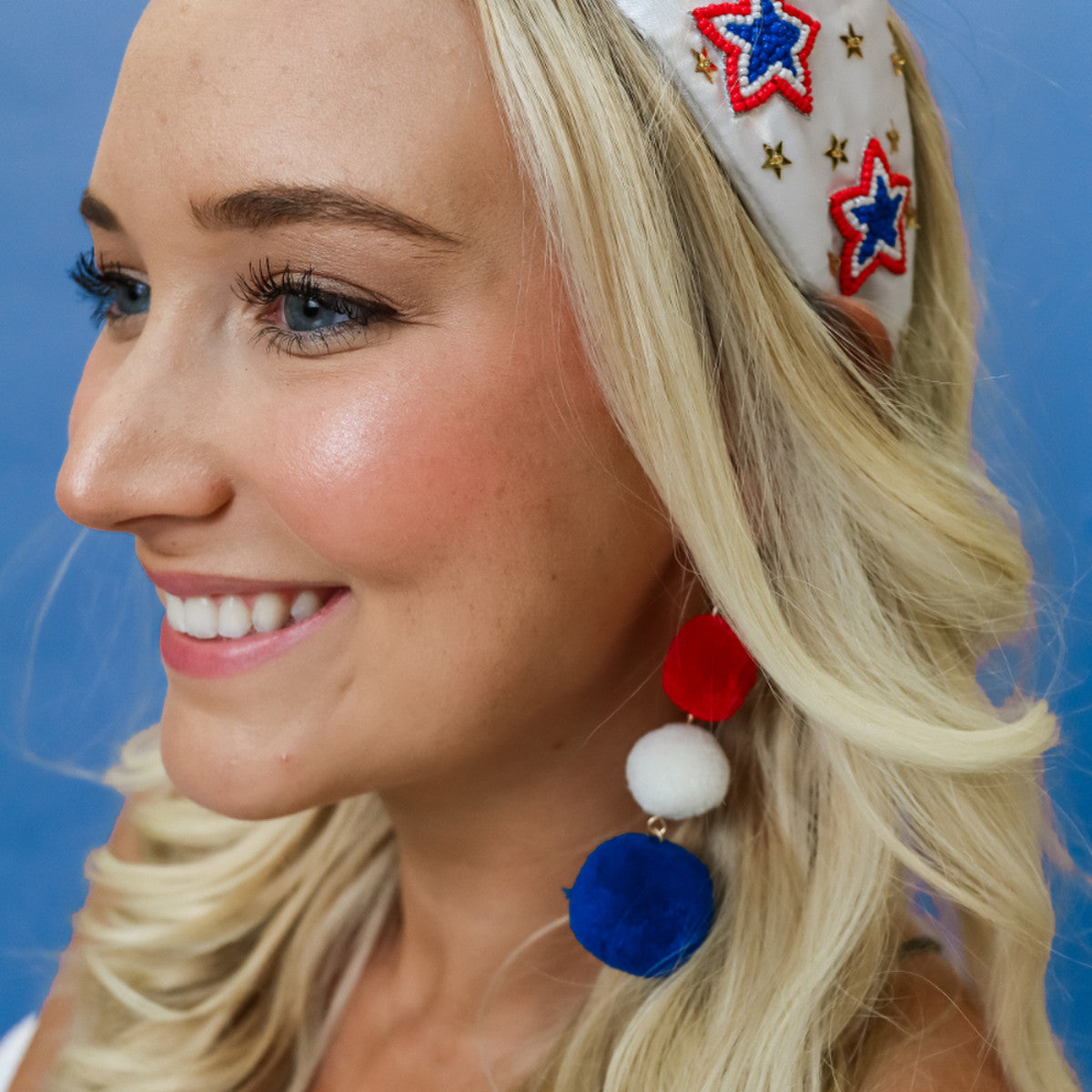 America Earrings (Tiered Red, White, Blue)