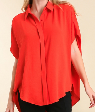 Suzy Button Down Top (Red)
