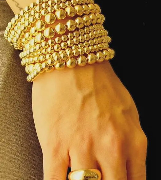 18K Gold Bead Bracelet (Medium)