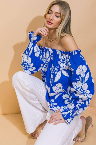 Avery Blue Floral Top