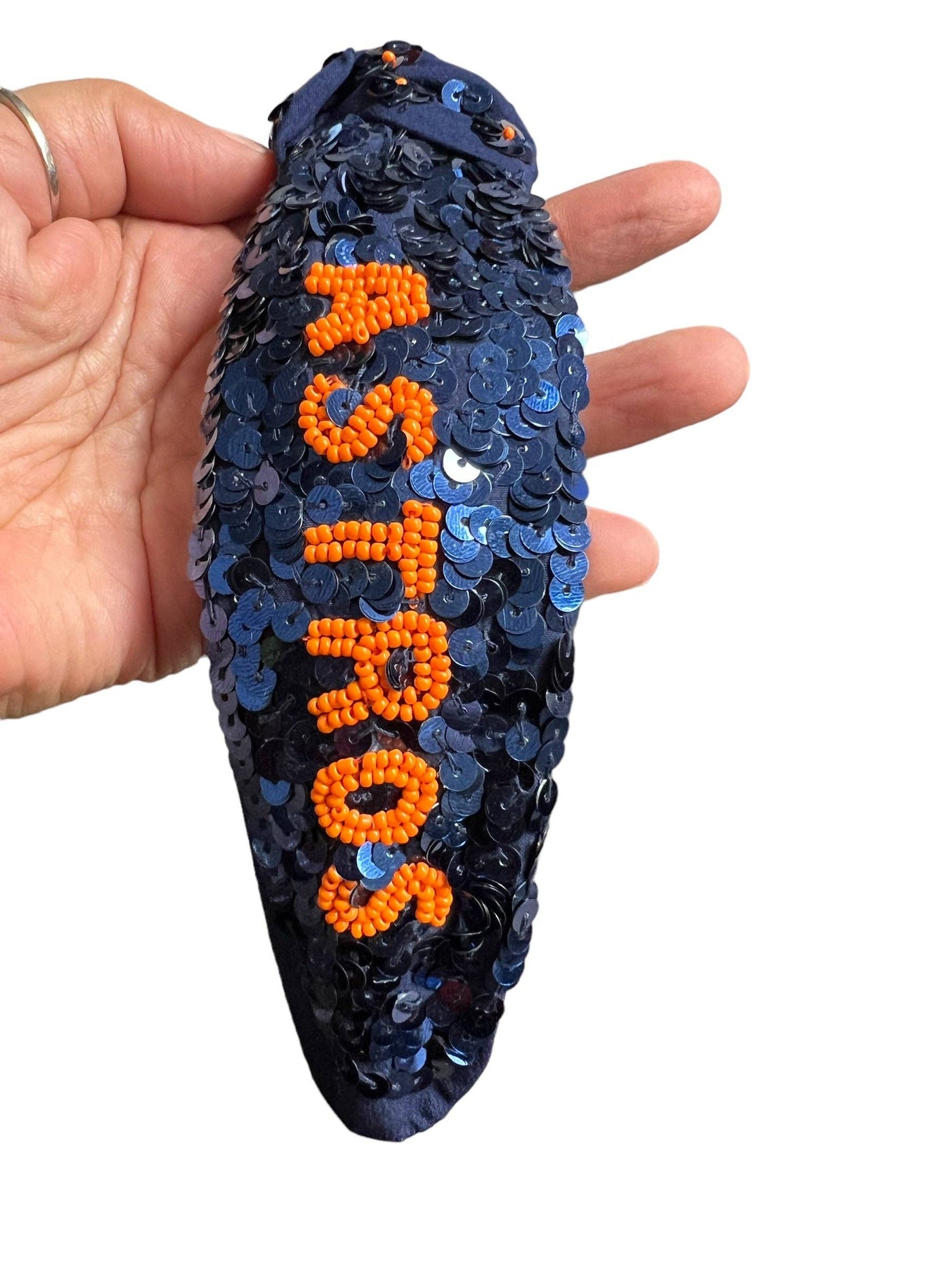 Astros Knotted Sequin Headband Blue