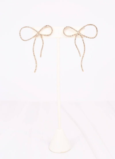Brigette CZ Bow Earring GOLD
