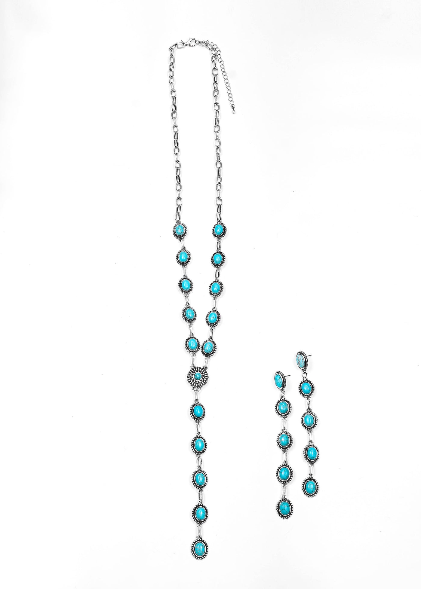 Turq Concho Lariat Style Necklace