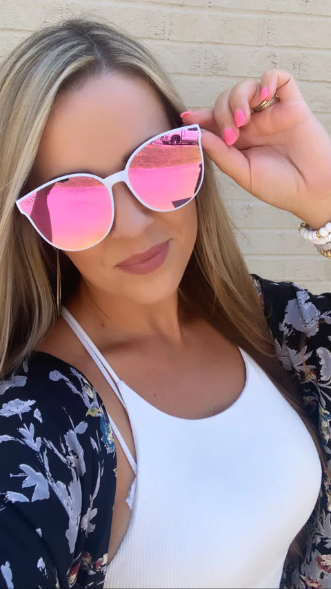 Pacific White Sunglasses (Pink)