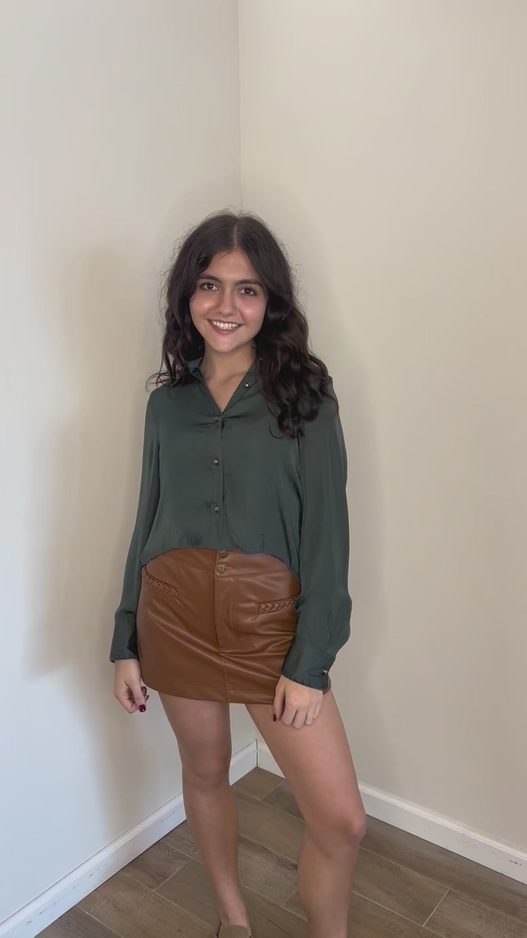 Presley Blanket Stitch Blouse (Green)