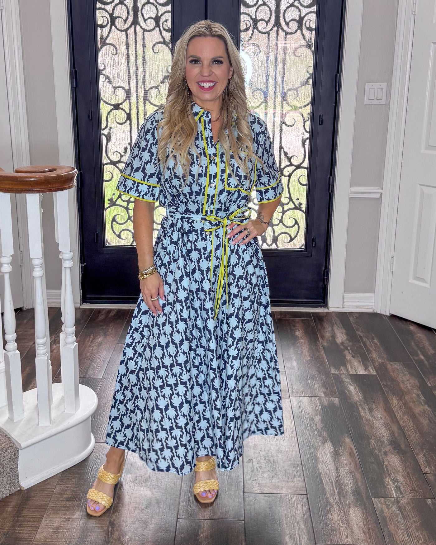midi dress natalie Navy MEDIUM Functional pockets add a rose purple gold jacquard old money dress Red Carpet Ralph Lauren Color:Moonstruck Grey (1351)