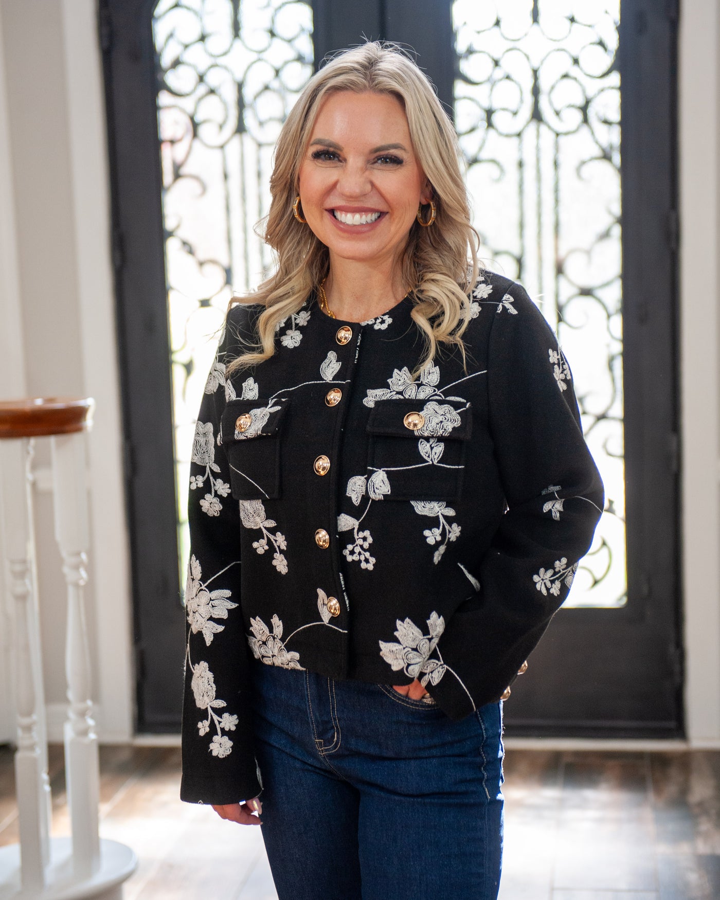 Fiona Black Embroidered Jacket