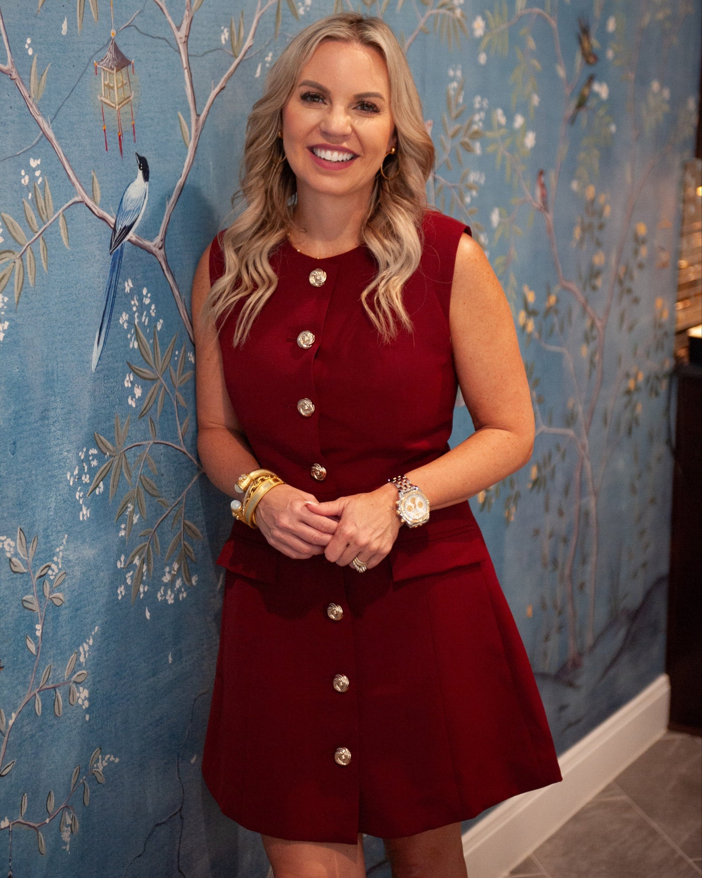 Jillian Burgundy Dress