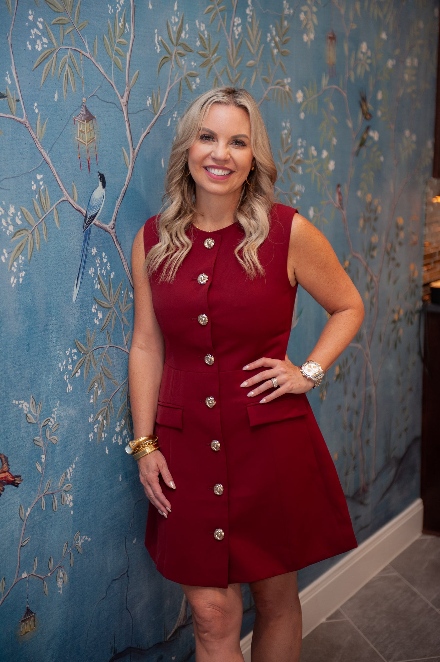 Jillian Burgundy Dress