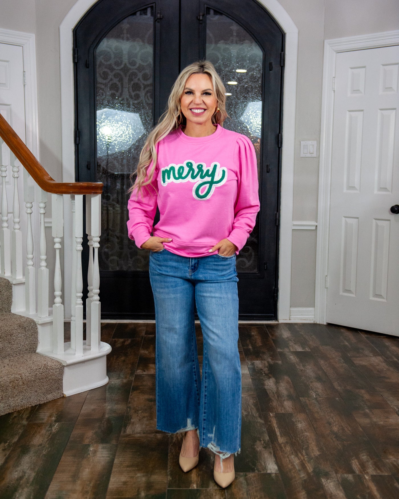 Merry Pink Green Sweatshirt