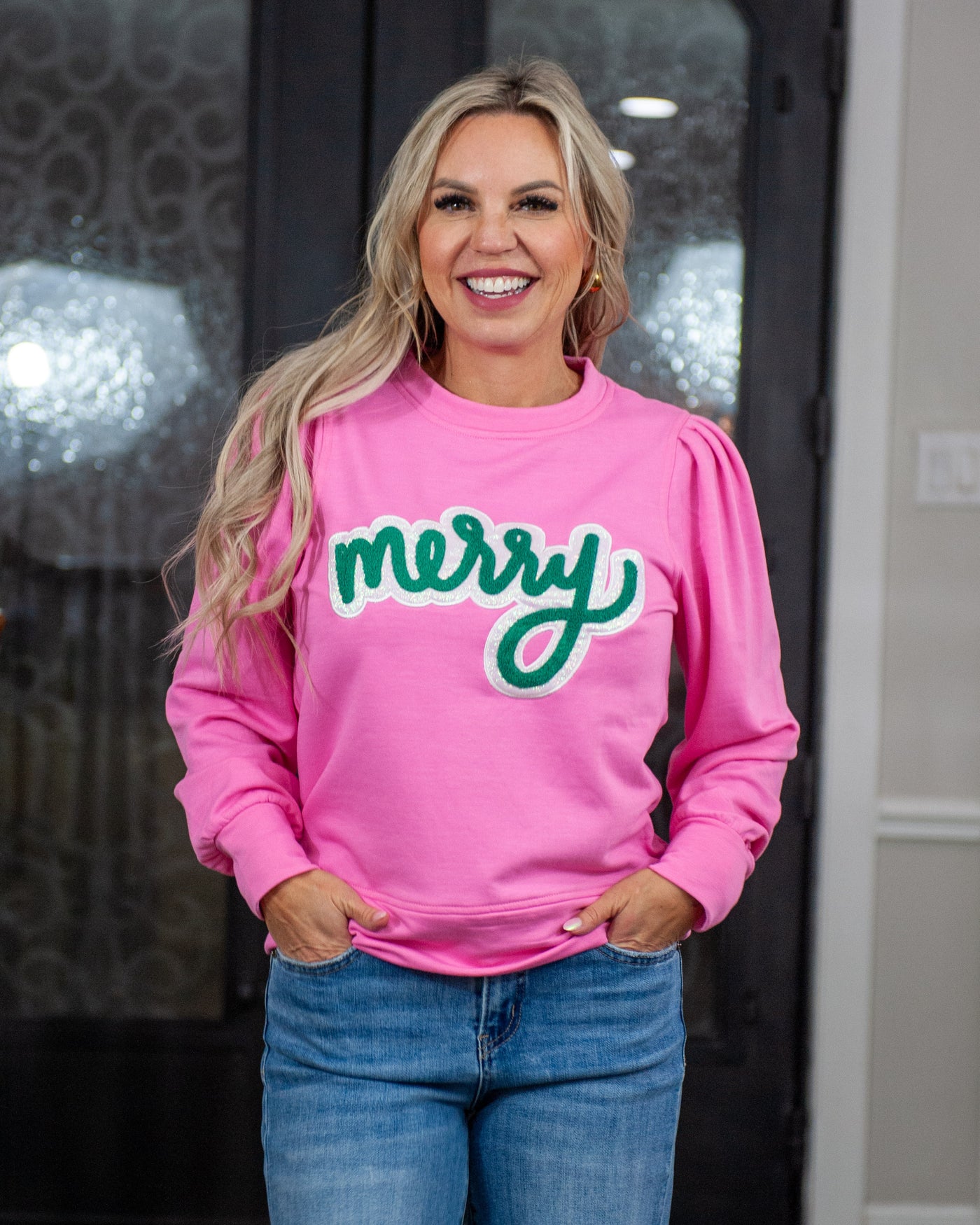 Merry Pink Green Sweatshirt