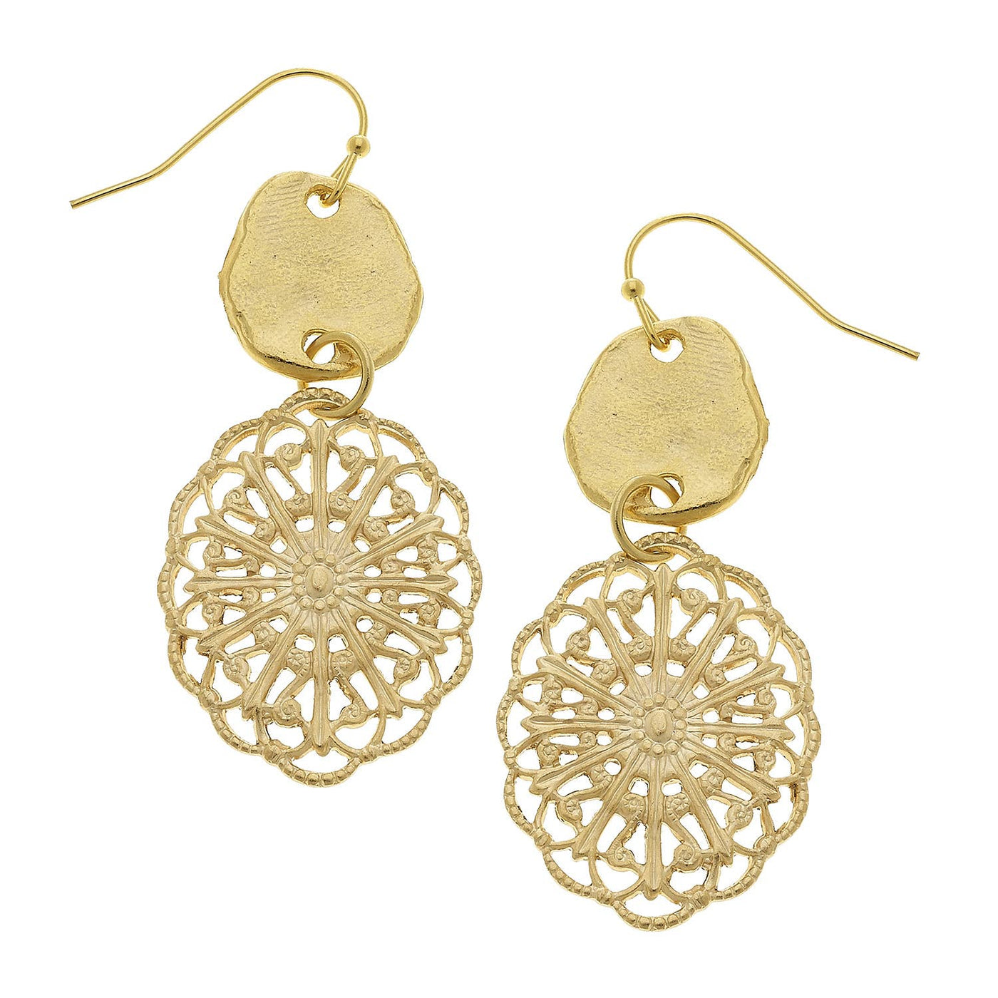 Gold and Filigree Earrings