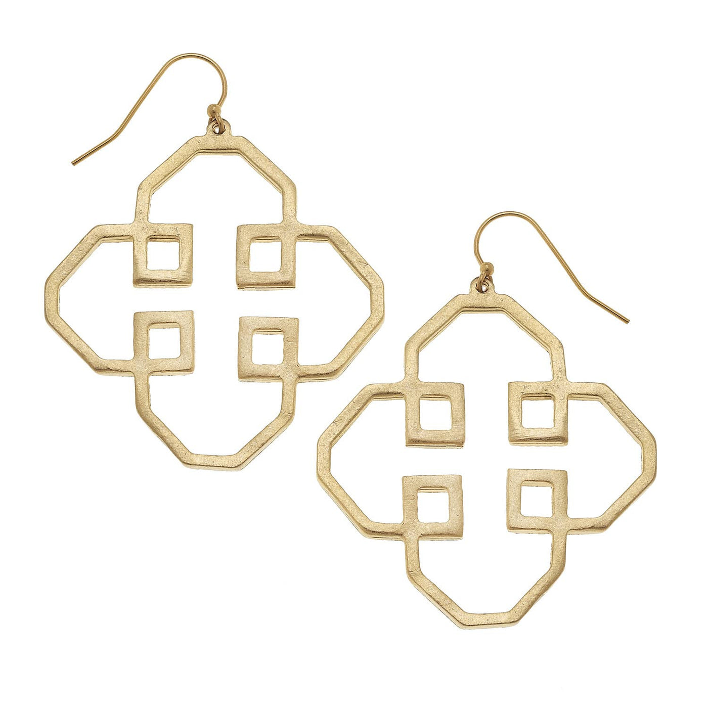 SS Gold Filigree Cut Out Earrings