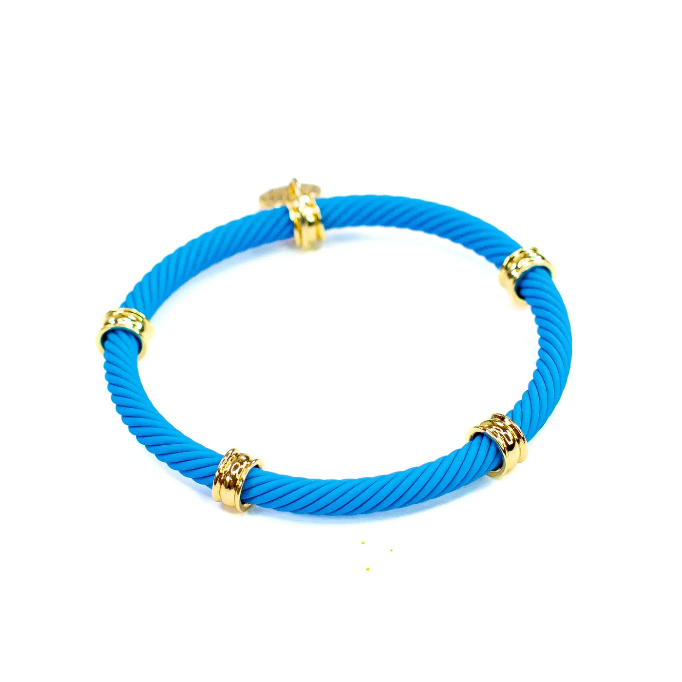 Cable Tube Stretch Bracelet (Sky Blue)