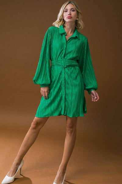 Wendi Pleated Dress (Green)