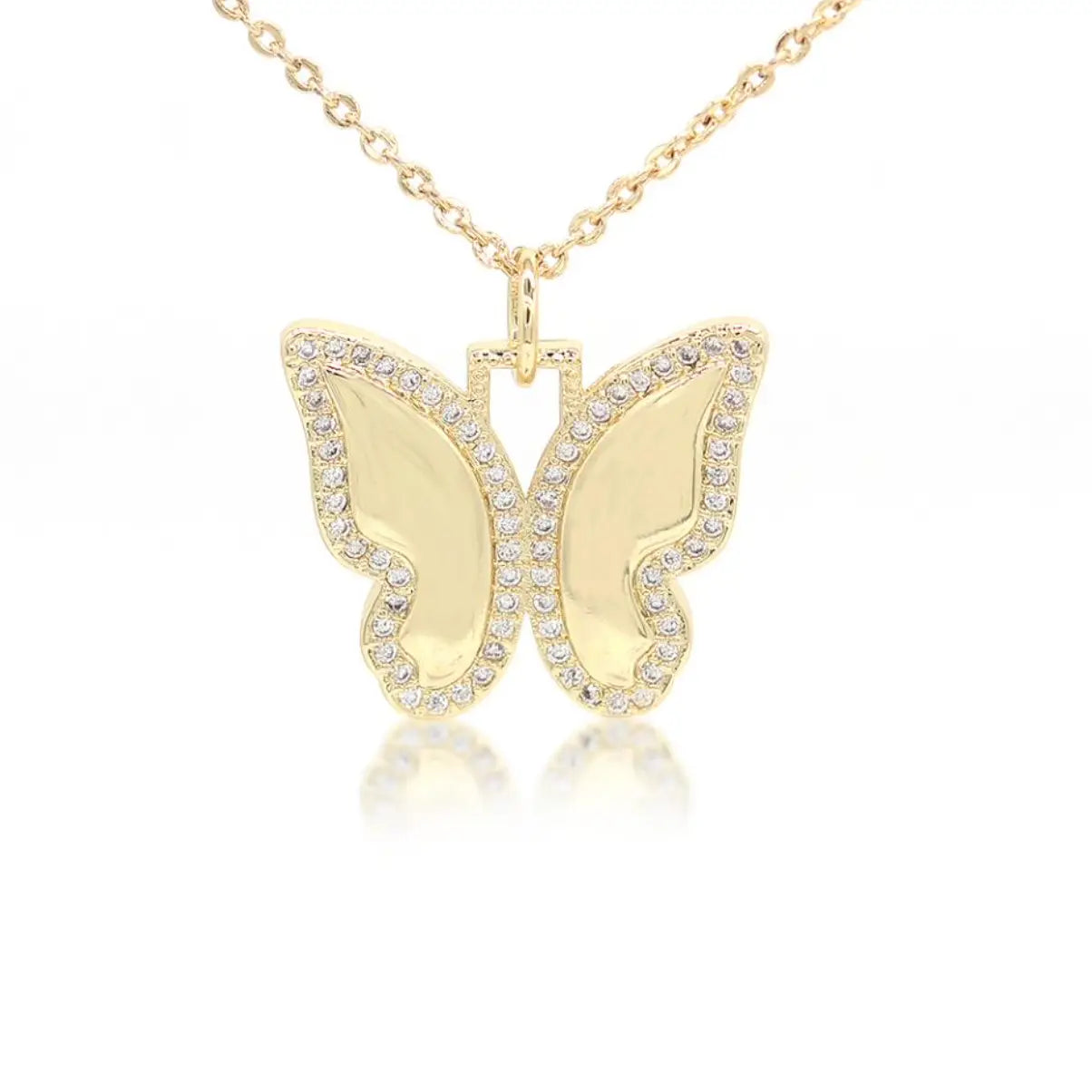Butterfly Necklace with Simulated Diamonds