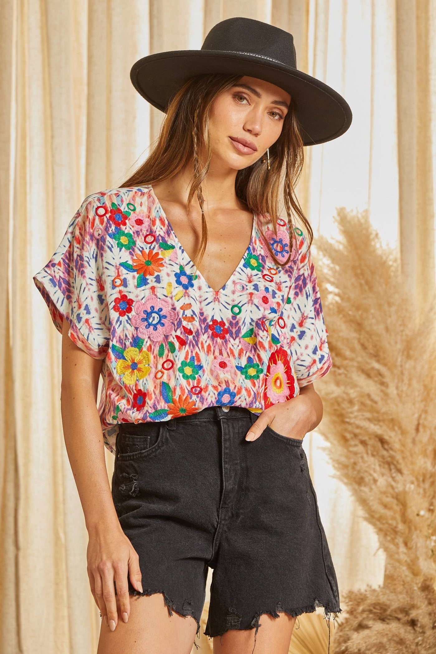 Sutton Embroidered Top