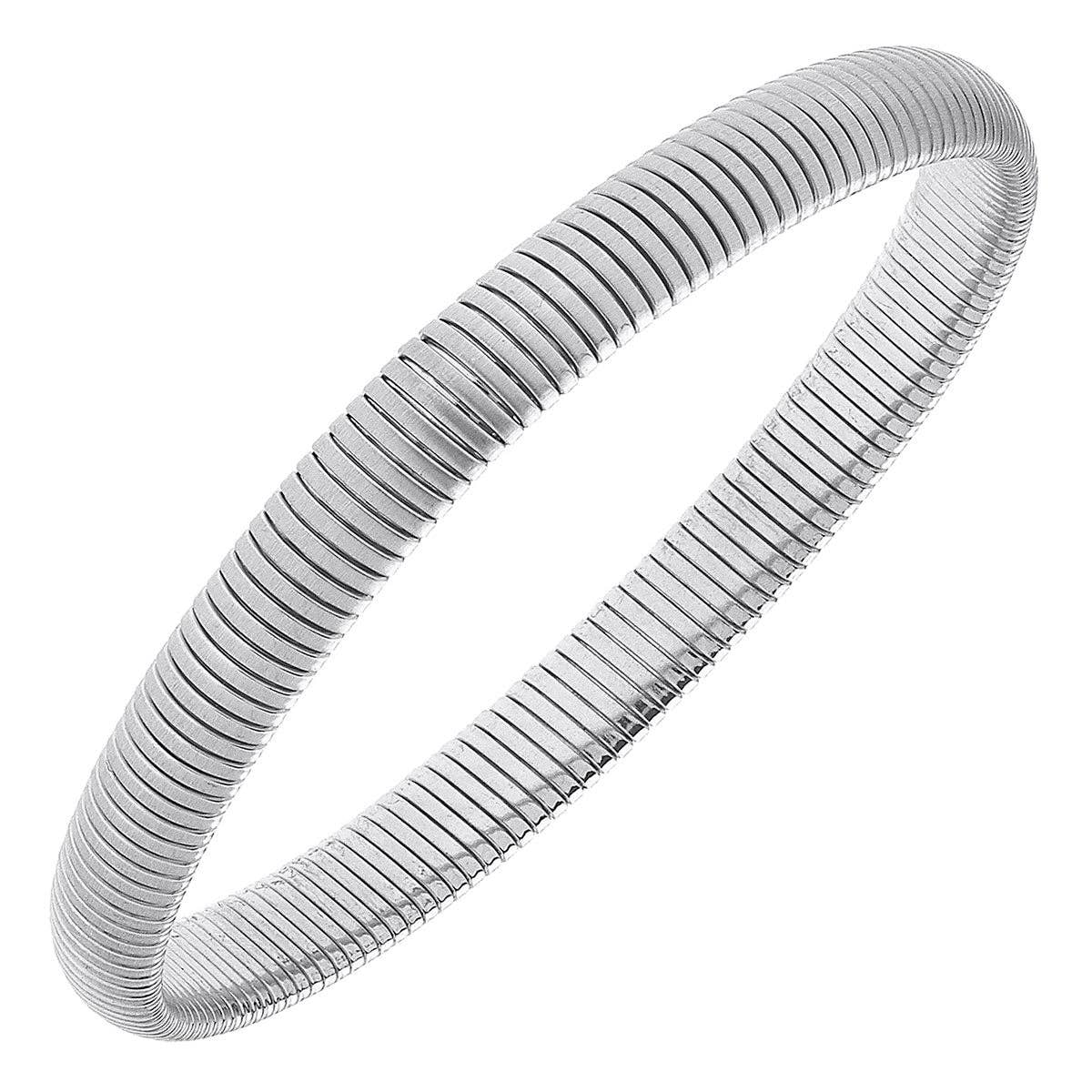 Florence Skinny Watchband Bangle in Satin Silver