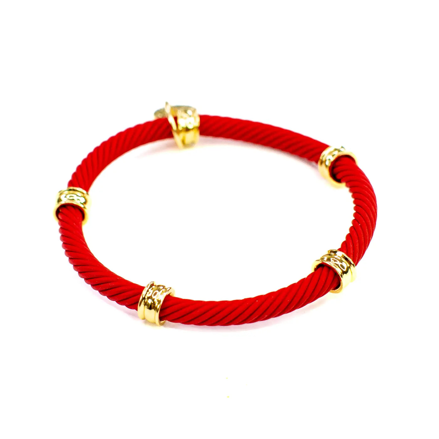 Cable Tube Stretch Bracelet (Red)