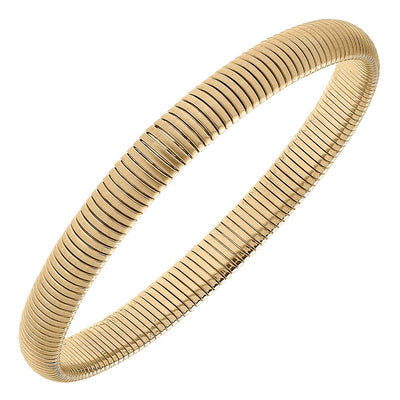 Florence Skinny Watchband Bangle in Satin Gold