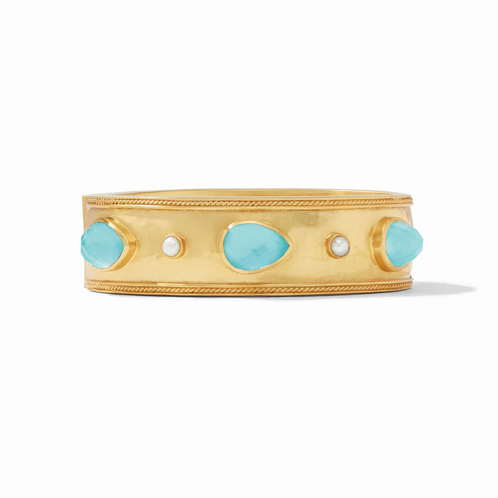 Julie Vos Cassis Hinge Bangle Gold Iridescent Bahamian/Pearl Accents