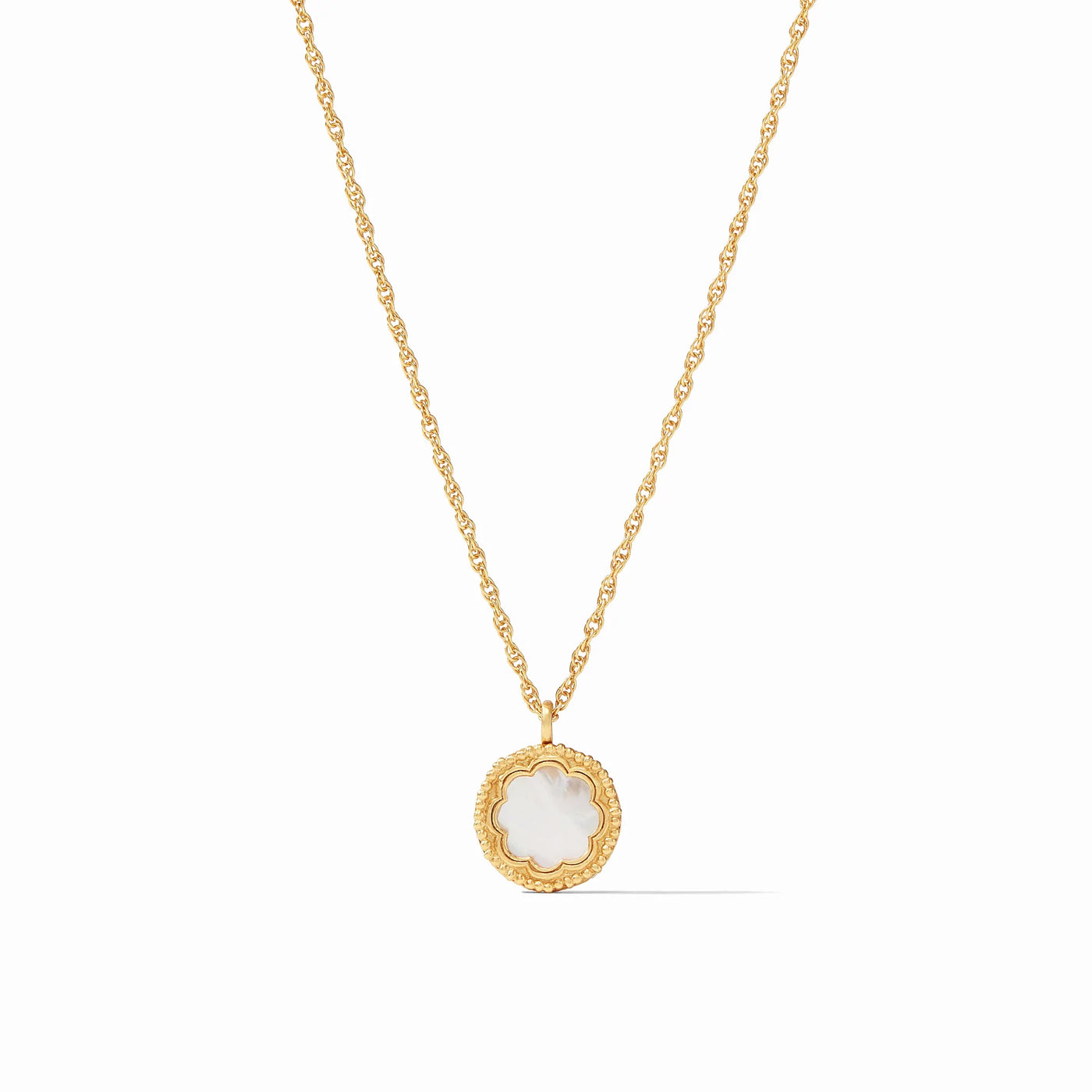 Julie Vos Trieste Coin Solitaire Necklace Pearl