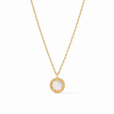 Julie Vos Trieste Coin Solitaire Necklace Pearl