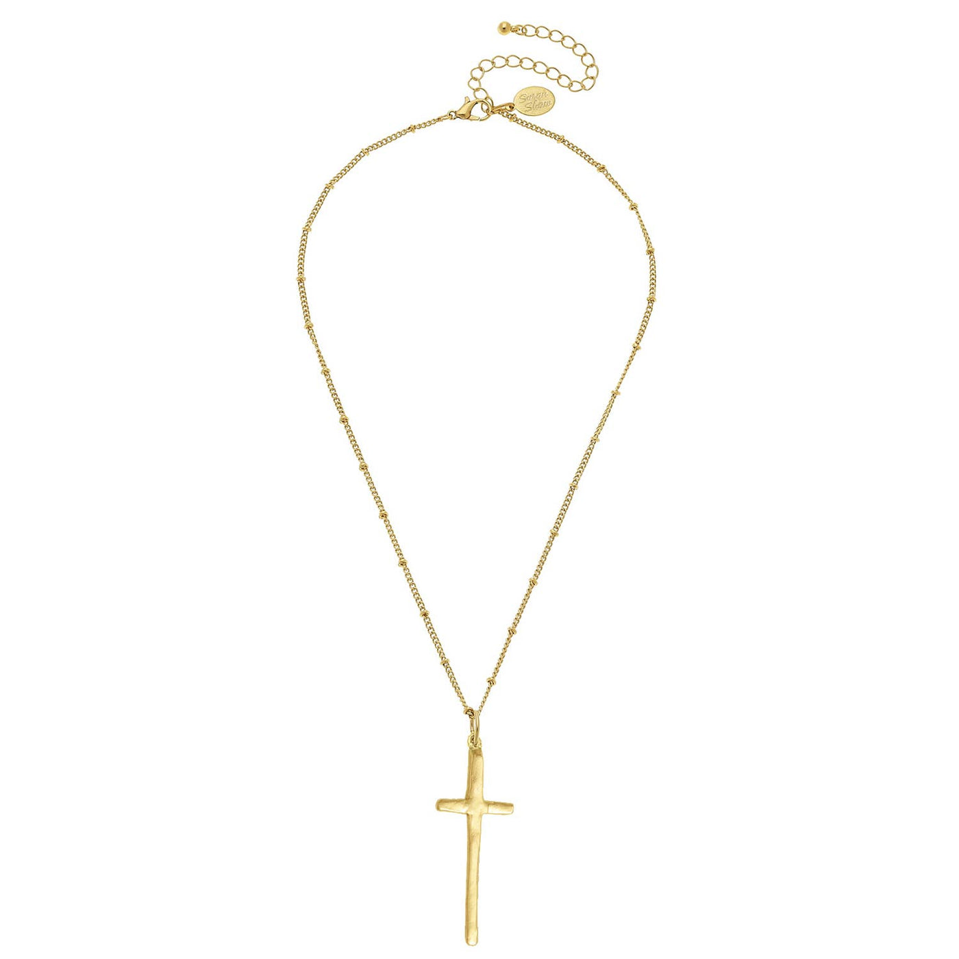 SS Dainty Elongated Cross Necklace