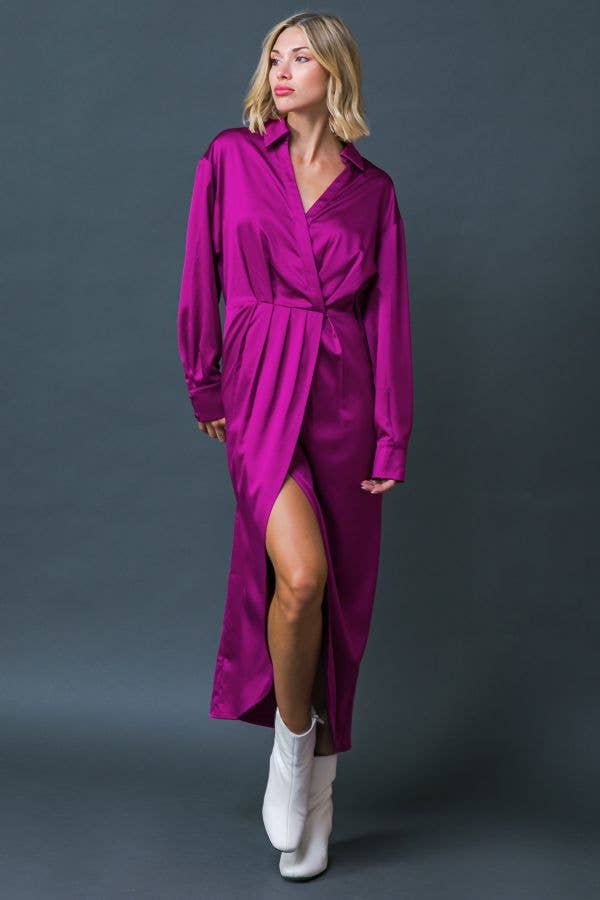 Shelby Midi Dress (Magenta) Medium Shelby Midi Dress (Magenta) Medium