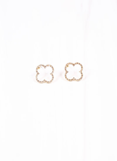 Rutherford CZ Open Clover Earring GOLD