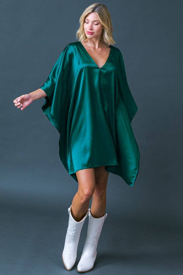 Astra Satin Dress (Emerald)